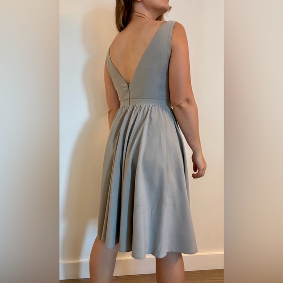 Tailor made dress, grey, silke, small. - Picture 3 of 4